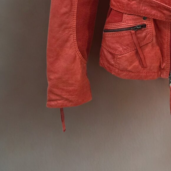 Flora Smith Leather Bomber Jacket Size 42 Excellent Condition - Picture 4 of 15